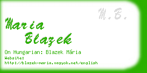 maria blazek business card
